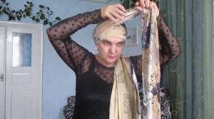 Как  завязать  чалму или тюрбан. Показываю  быстрый  способ.