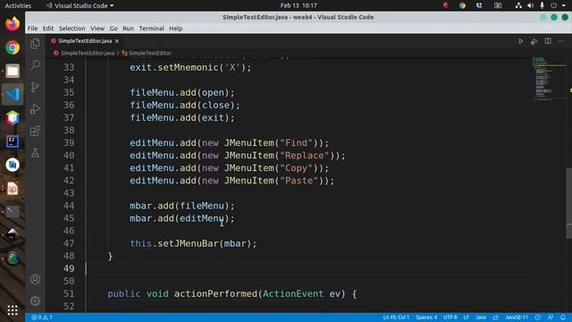 Java Swing Menu and Event Handling смотреть онлайн