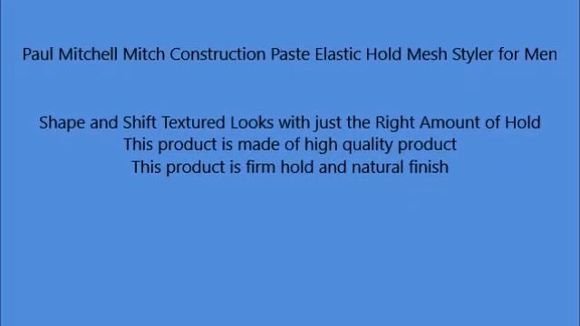 Paul Mitchell Mitch Construction Paste Elastic Hold Mesh Styler For Men