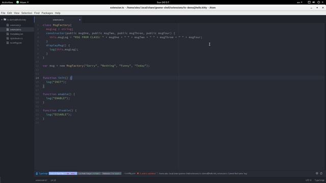 Gnome Shell Extensions Demos on Typescript | Simple Object Abstraction смотреть онлайн