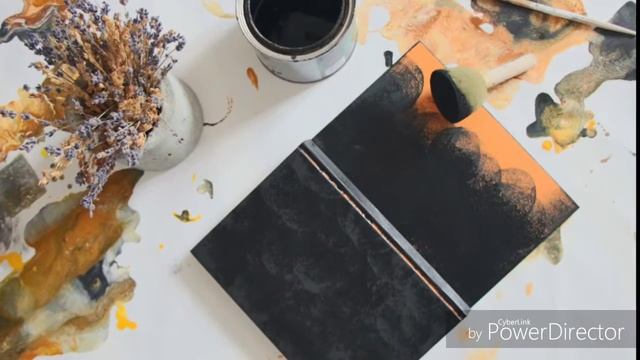 Мастер-класс: декор блокнота с помощью грифельной краски и мини-картинки в технике "fluid art" смотреть онлайн