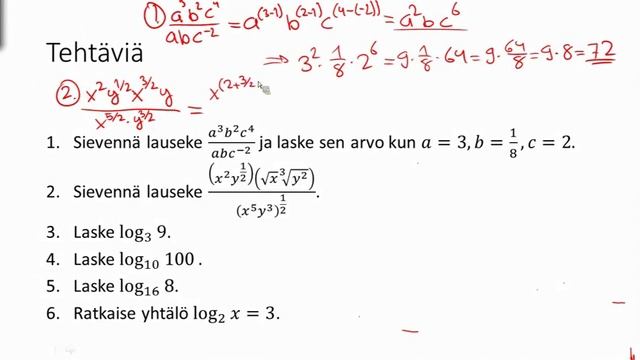 Talousmatematiikka - esimerkkilaskuja - eksponentit ja logaritmit 310114 смотреть онлайн