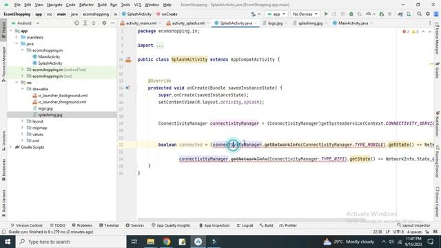 Splash Handler post Delay check internet alert dialog Ecommerce Android studio Firebase | Part 1 смотреть онлайн