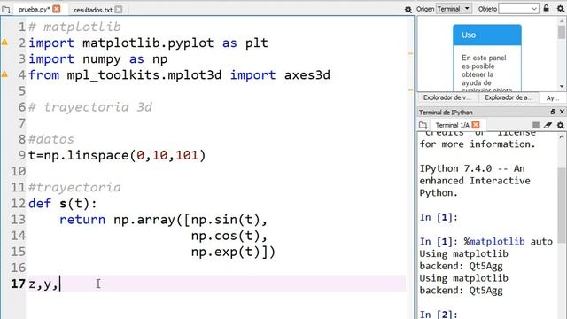 Gráfica de trayectoria en 3D Matplotlib Python смотреть онлайн