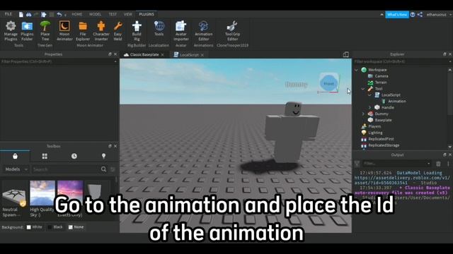 How to use animations using tools in Roblox Studio смотреть онлайн