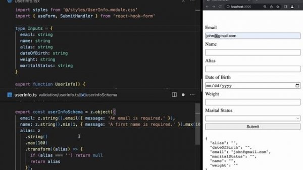 Forms with validation (Next.js + Zod + react-hook-form)