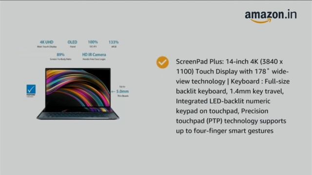 ASUS ZenBook Pro Duo UX581GV-H2041T Intel Core i9 9th Gen 15.6" 4K UHD OLED Touchscreen Laptop. смотреть онлайн