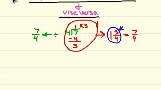 Change Improper Fractions to Mixed Numbers and Vise Versa смотреть онлайн