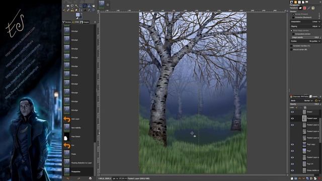 How is Digital Art Made in GIMP? ? Digital Landscape Painting ‘Among Cold Dark Birches‘ смотреть онлайн