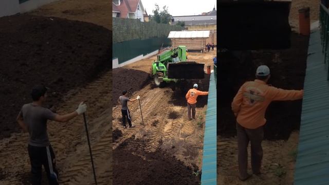 Подготовка поверхности , под укладку рулонного газона. смотреть онлайн