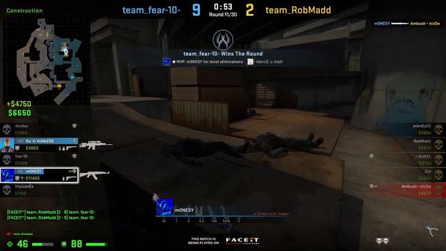 G2 m0NESY 30/15 POV - FACEIT OVERPASS смотреть онлайн