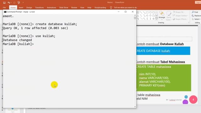 Belajar Perintah Dasar Data Definition Language DDL di MySQL Dengan Query CMD смотреть онлайн