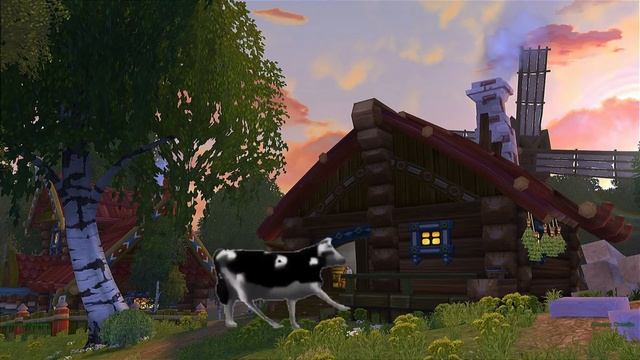 Польская корова тусит возле бани в Светолесье с дыркой в теле смотреть онлайн