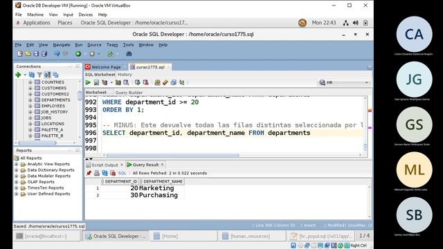 99 Manipular datos con SELECT MINUS: Paso a Paso | Oracle смотреть онлайн