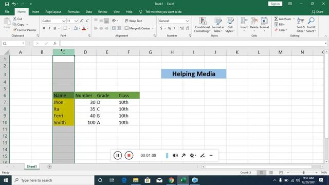 How To Hide Columns in Excel || Microsoft Excel tutorial || Helping Media смотреть онлайн