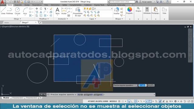 AutoCAD. La ventana de selección no se muestra al seleccionar varios objetos смотреть онлайн