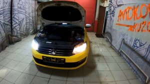 Установка мощных светодиодных ламп MATALEX Power-tech 50W на VW POLO