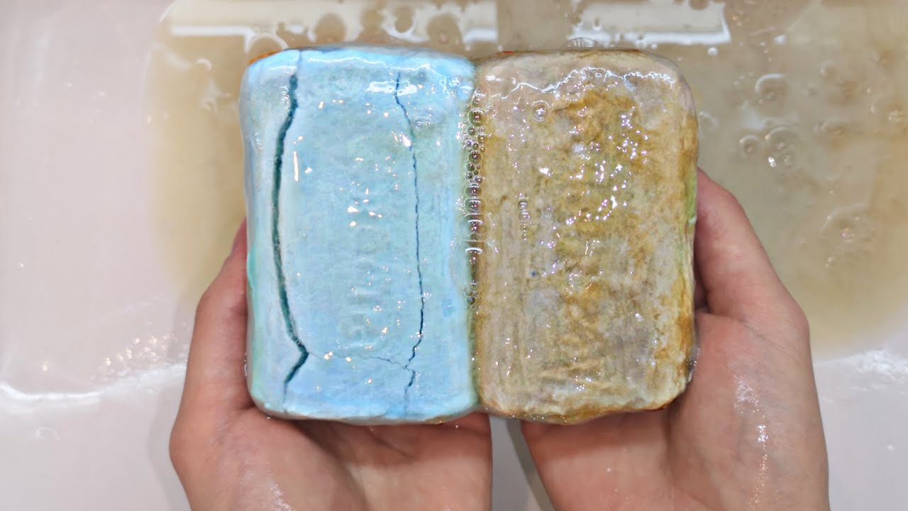 РАЗМОКШЕЕ ДЕГТЯРНОЕ И МЯТНОЕ МЫЛО "ВЕСНА"! МНОГО ПЕНЫ/ЖМЯК ЖЕСТКОЙ ГУБКОЙ! смотреть онлайн