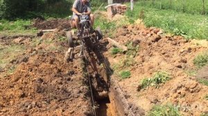 Самодельный мини экскаватор Попытка выкопать фундамент