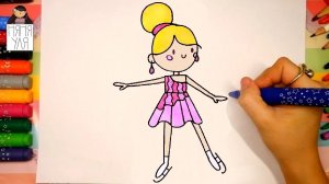 Как рисовать девочку на коньках | Рисуем фигуристку | Няня Уля - Уроки рисование для детей