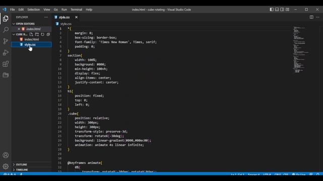 rotating color changing cube with CSS,HTML no JAVASCRIPT смотреть онлайн