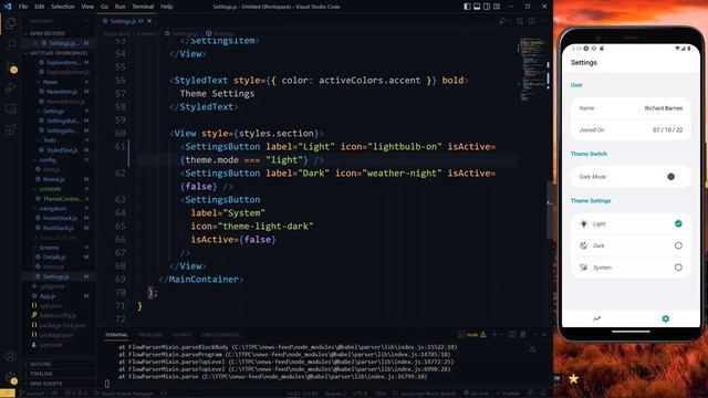 Complete Dark & Light Theme in a React Native App (Multiple Switching Methods & Saving Theme) смотреть онлайн