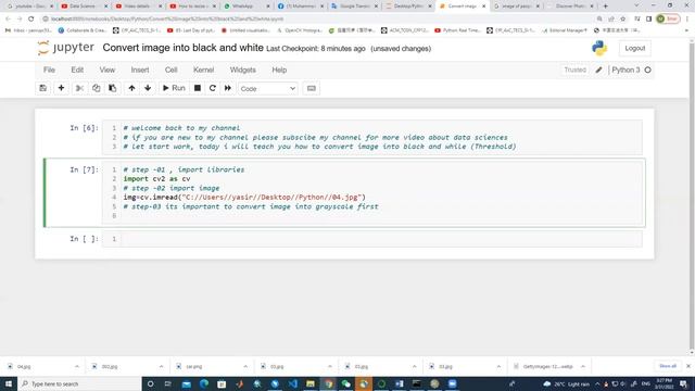 How to covert image into black and white using python jupyter NoteBook| # 04 смотреть онлайн