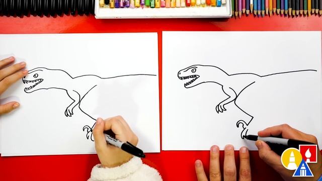 How To Draw A Velociraptor Dinosaur (Blue) смотреть онлайн