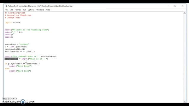 Python Game: Jumbled Word Guess inlcude random shuffle list смотреть онлайн