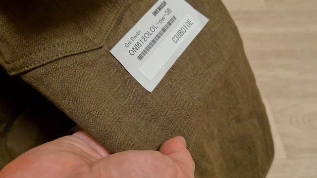 ONI-612-OLOL 12OZ OLIVE WARP AND WEFT - ЯПОНСКИЕ ДЖИНСЫ В НЕОБЫЧНОМ ОЛИВКОВОМ ЦВЕТЕ смотреть онлайн