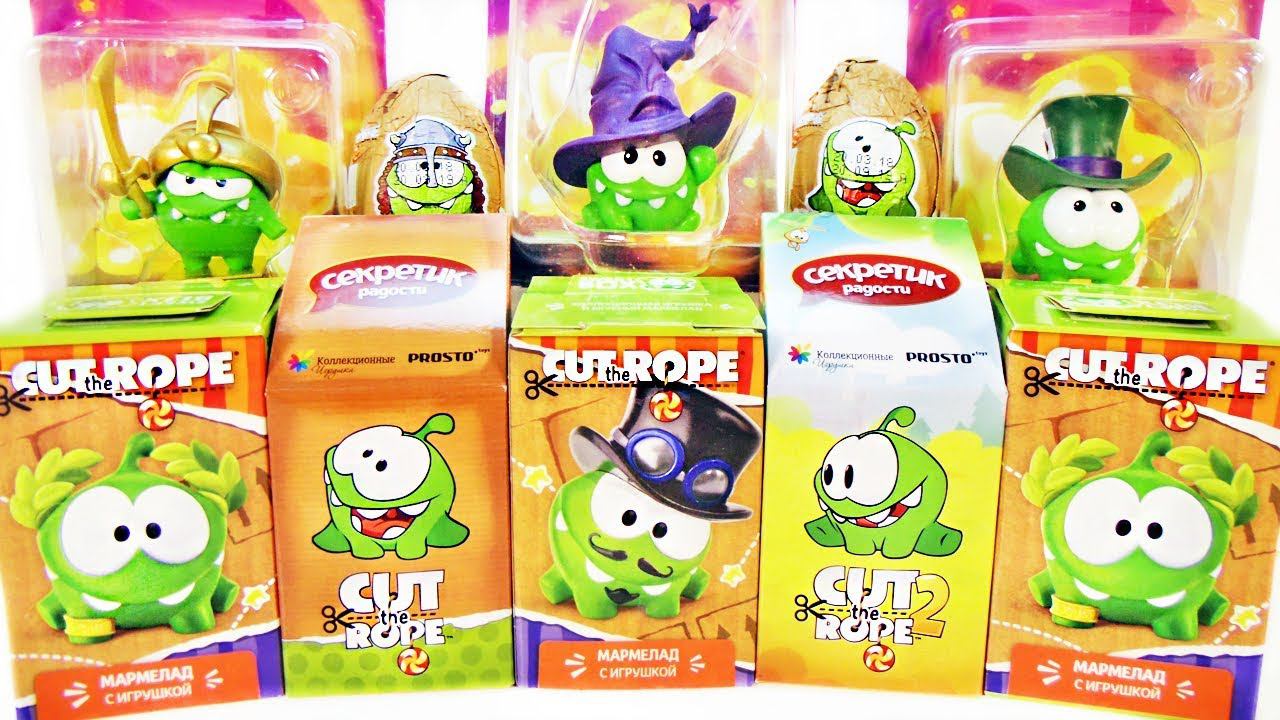 АМ НЯМ Cut The Rope Mix! СЮРПРИЗЫ с игрушками игра и мультик Om Nom Kinder Surprise Eggs Unboxing
