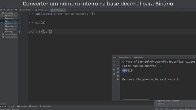 Converter um inteiro na base decimal para binário em Python смотреть онлайн