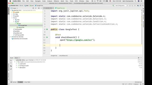 Введение в Selenide - Часть 1. Быстрый старт