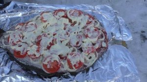 Сазан горячего копчения с овощами! Съедается до последнего кусочка!