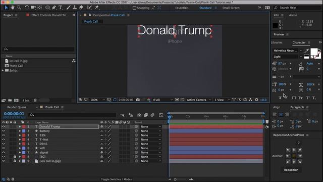 Fun Prank / Fake call with Donald Trump or other celebrities - After Effects Tutorial смотреть онлайн