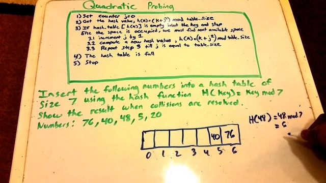 Quadratic Probing Hash Table Example смотреть онлайн