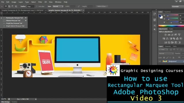 How to use Rectangular Marquee Tool in Adobe Photoshop смотреть онлайн