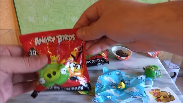 2015 Angry Birds Kinder Surprise Eggs & Hangers Fun Pack Toys to Collect Unpacking Sorpresa смотреть онлайн