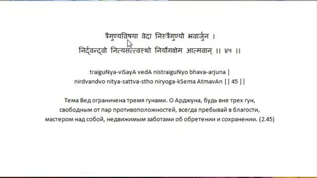 Бхагавад Гита курс Свамини Видьянанды Сарасвати 61 Глава 2 шлока 45 смотреть онлайн