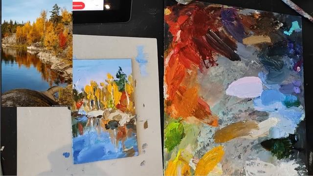 Мастер-класс по живописи. Пишем две миниатюры с осенним мотивом. Осень в горах смотреть онлайн