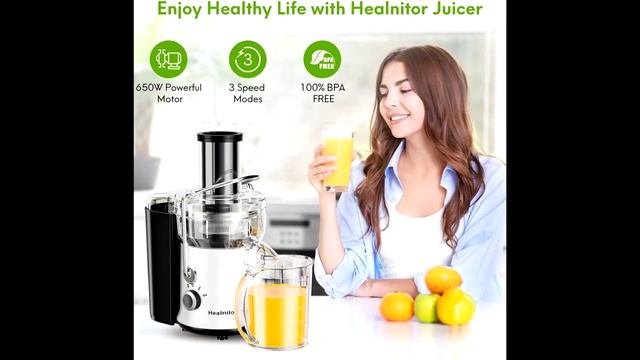 650W 3 Speeds Juicer Machines Vegetable and Fruit, Healnitor Centrifugal Juice Extractor смотреть онлайн