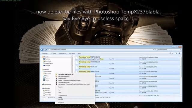 How to delete Photoshop Temp scratch disk file photoshop temp cache file смотреть онлайн