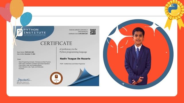 Congratulations Nadiv! Python Certified Entry Programmer смотреть онлайн
