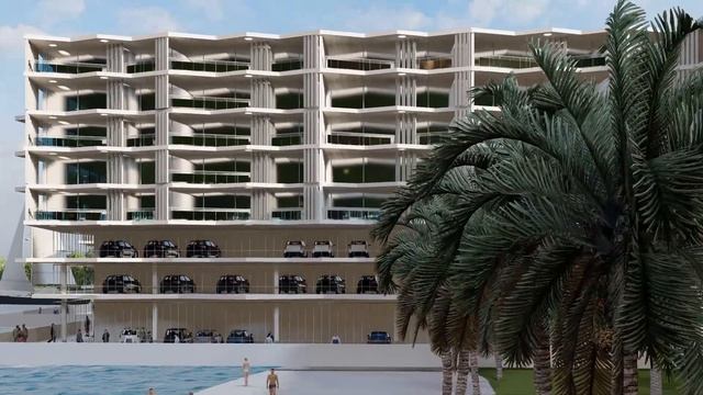 Animation of Miami River side Building in Florida Miami смотреть онлайн