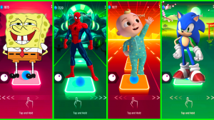 The SpongeBob VS Marvel's Spidey VS Cocomelon VS Sonic Prime Coffin Dance EDM Rush Tiles Hop