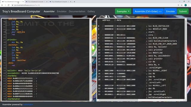My 8-bit breadboard computer, assembler, emulator and esp8266 program loader. An overview. смотреть онлайн