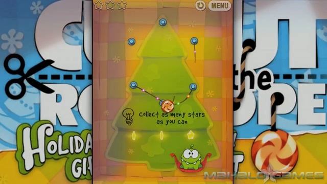 Cut The Rope HD Holiday Gift: Level 1-2 смотреть онлайн