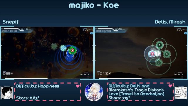 osu! | majiko - Koe | Snepif vs Delis, Mirash смотреть онлайн