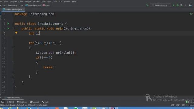 Break Statement in Java | Lecture 14 смотреть онлайн