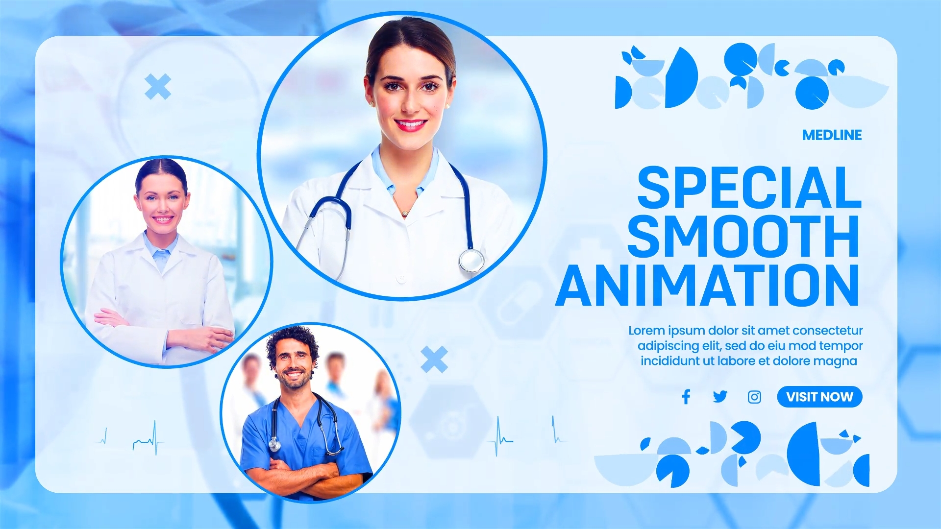 Медицинская презентация сайт слайд-шоу Medical Healthcare Slideshow Circle Blue DIZAYNPROJECT смотреть онлайн
